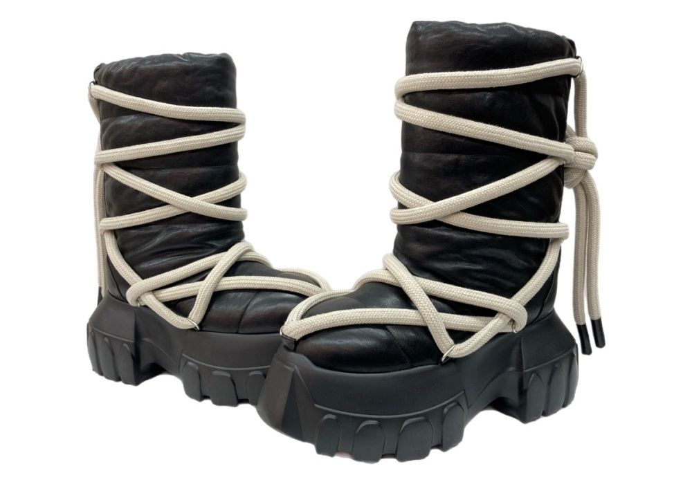 リックオウエンス Rick Owens 24AW Lunar Mega Tractor ルナ メガ トラクター ブーツ ロング レースアップ 厚底 シューズ 黒 02E1862 メンズ靴 ブーツ その他 ブラック サイズ43 104S-1325