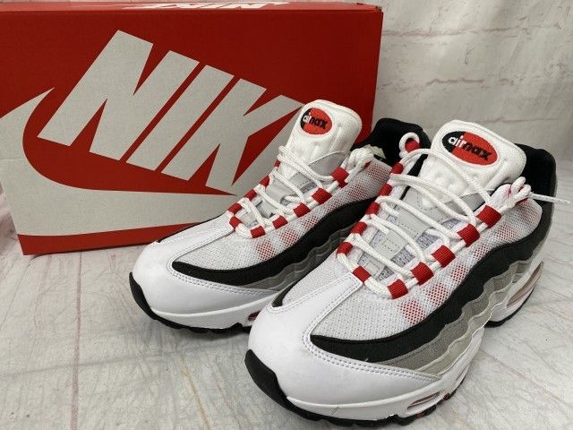 【中古】箱有 NIKE ﾅｲｷ ｽﾆｰｶｰ Air Max 95 OG Big Bubble PRM IB7862-100 ﾎﾜｲﾄ/ｸﾞﾚｰ/ﾚｯﾄﾞ 26.5cm 991925423