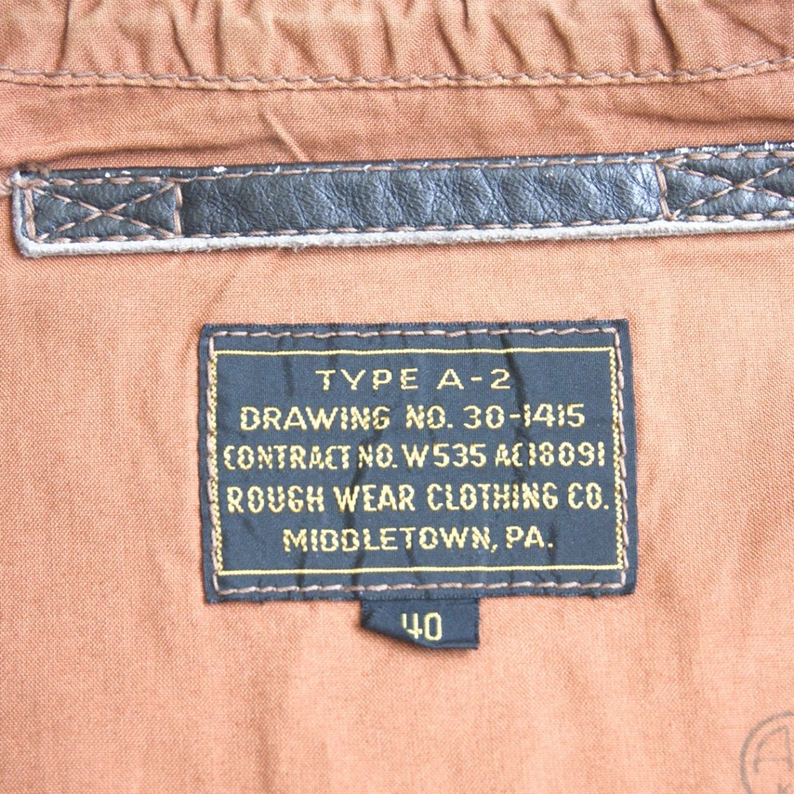 The Real McCoy’s A-2 Rough Wear実名復刻ジャケット ROUGH WEAR/実名復刻】 The REAL McCOY'S【A-2 フライトジャケット】40
