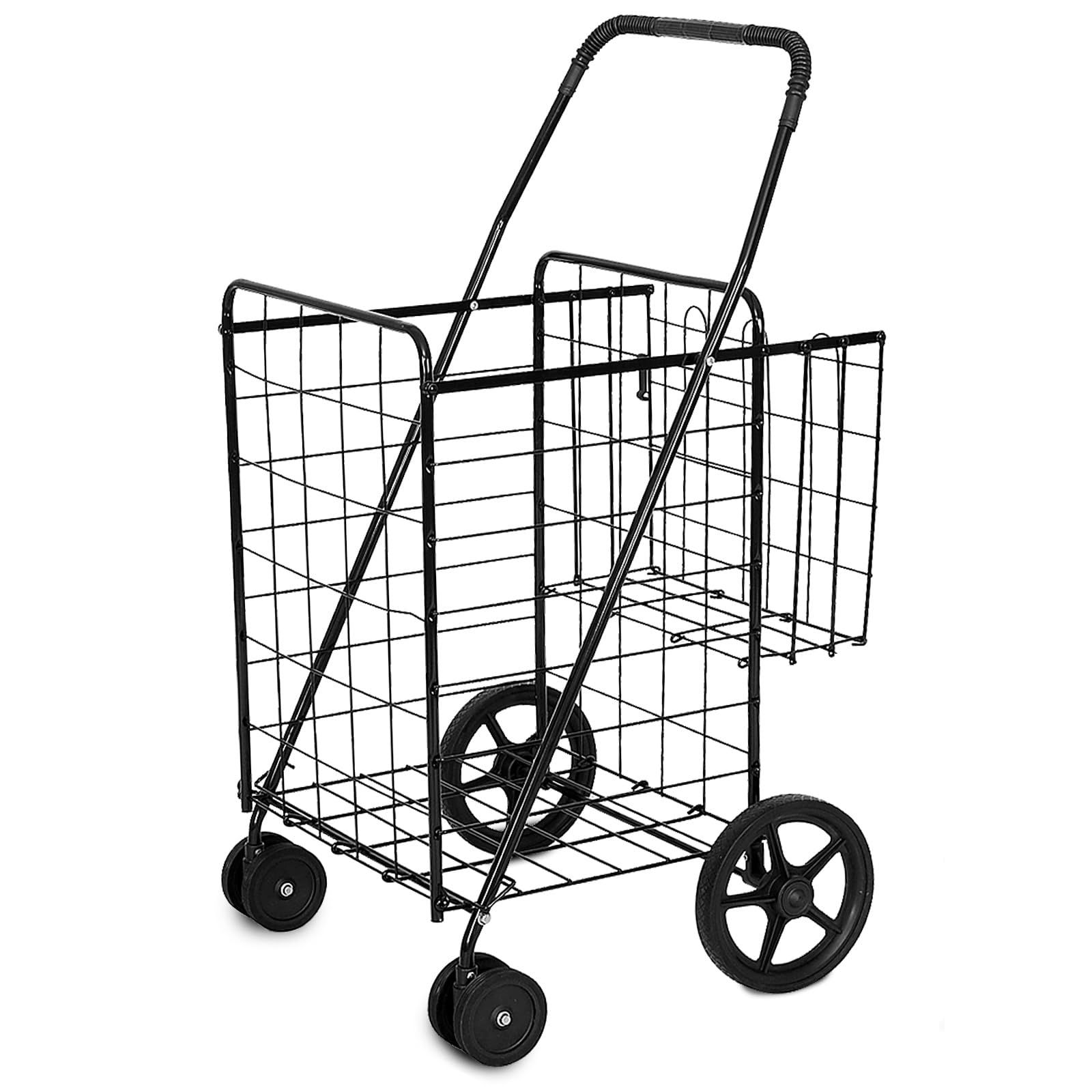 買い物 ピックニック 多用途 収納便利 アウトドア お出かけカート 軽量 ショッピング 大容量 キャリー キャスター付き ショッピングカート カート 折りたたみ 高齢者向け お買い物カート ショッピングキャリー (ブラック/L) Goplus