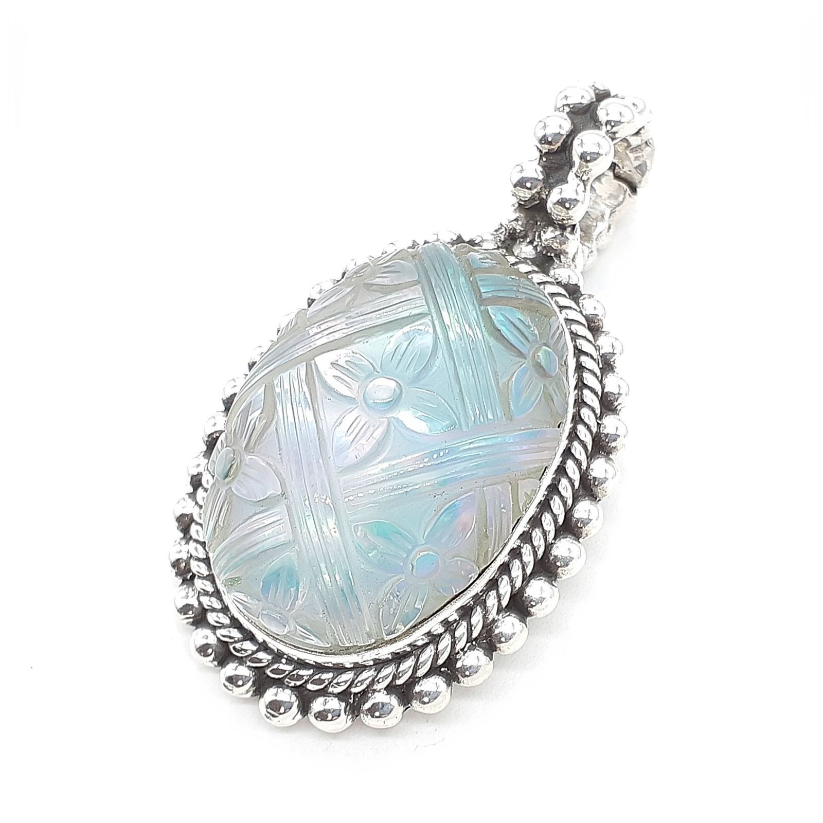 STEPHEN DWECK スティーブンデュエック ネックレス ペンダントトップ STERLING SILVER シルバー クォーツ アヴァロンシェル
