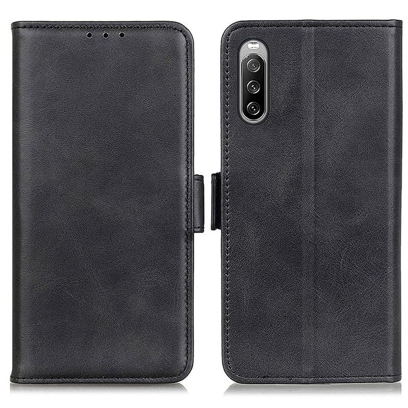 【新品】 for Xperia 10 III ケース 手帳型 for エクスペリア 10 III SO-52B SOG04 手帳 ケース 高級PUレザー シンプル手帳ケース 耐摩擦 サイドマグネット式 カード収納 大容量 3枚 横置きスタンド機能 耐衝撃 ブラ