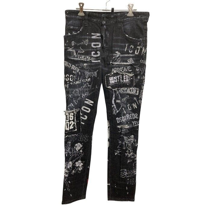 DSQUARED2/ディースクエアード/スケータージーンズ/ダメージ加工/サイズ44/ブラック黒/S79LA0014/FB4505