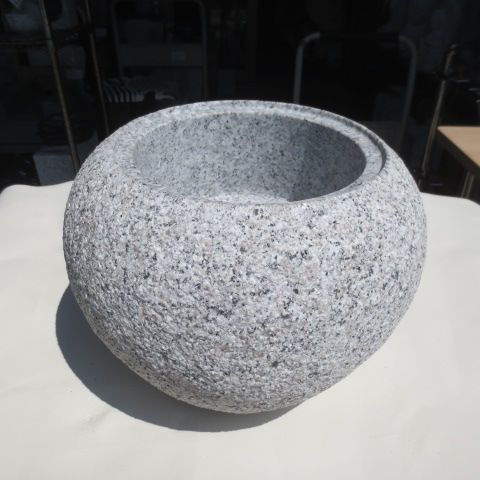 手水鉢 水鉢 蹲 つくばい ちょうずばち 和風 日本庭園 みずばち みかげ石 御影石 直径約30cm 高さ約22cm 重量約26kg