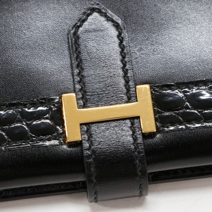 エルメス HERMES ベアンクラシック ボックスカーフ / クロコ (レザー