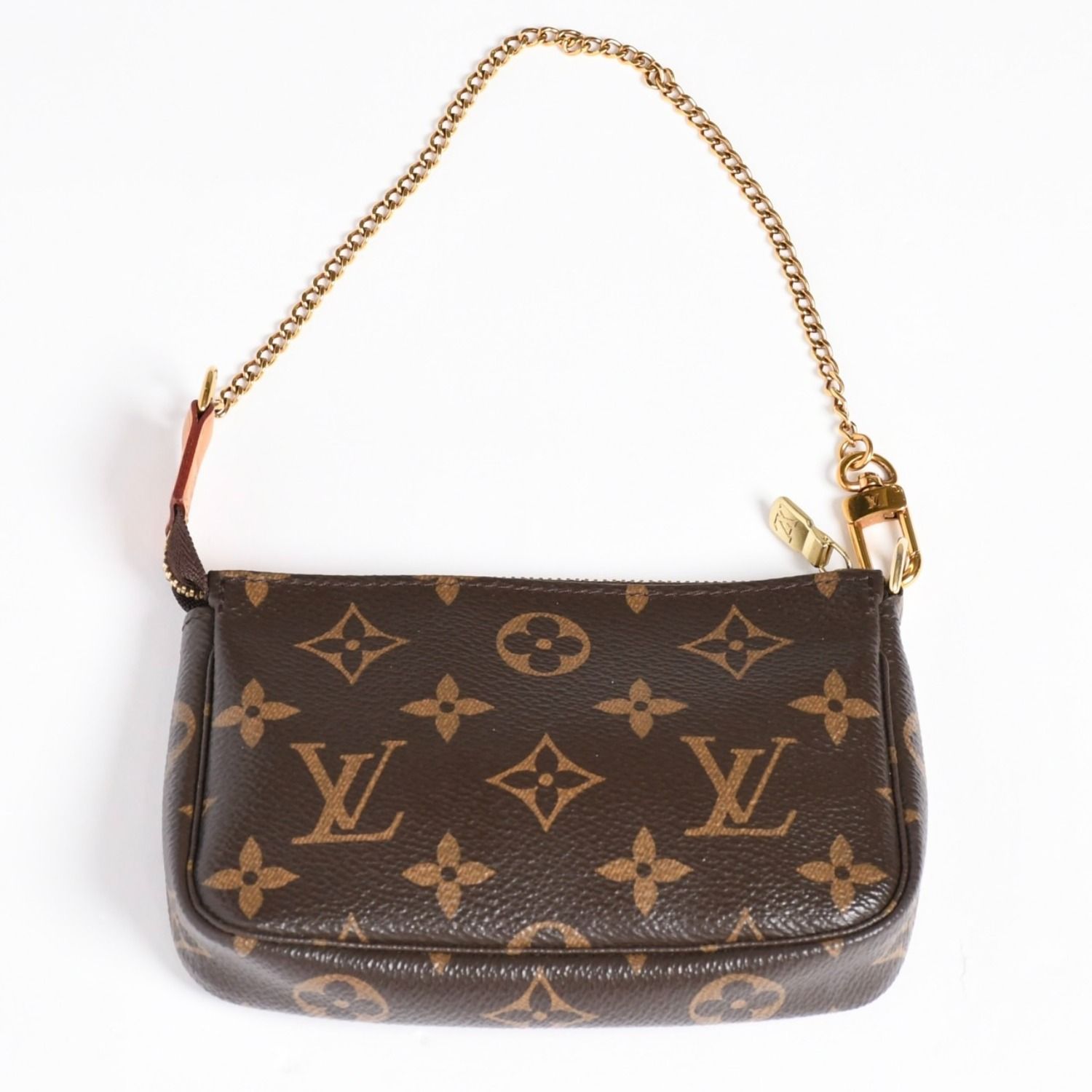 極美品 LOUIS VUITTON ルイヴィトン モノグラム ミニポシェット アクセソワール アクセサリーポーチ M58009 ブラウン 中古 4a004172
