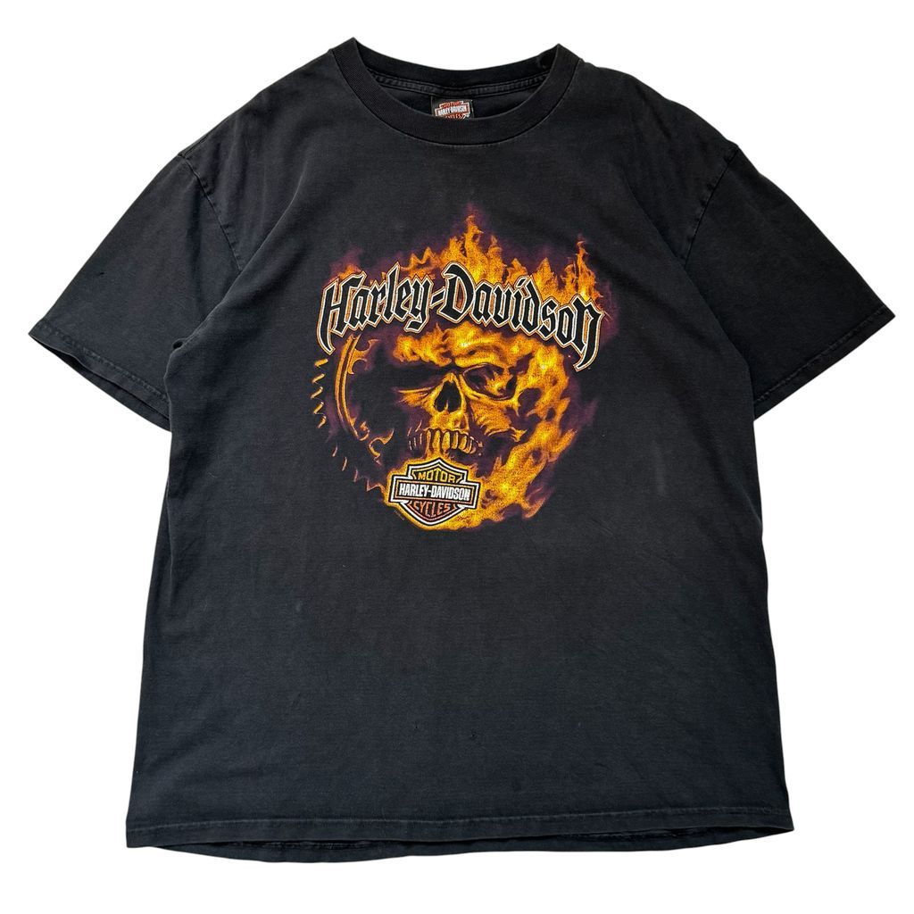 HARLEY DAVIDSON SAN DIEGO CALIFORNIA ハーレーダビッドソン スカル 両面プリント Tシャツ ブラック XLサイズ No.EA568