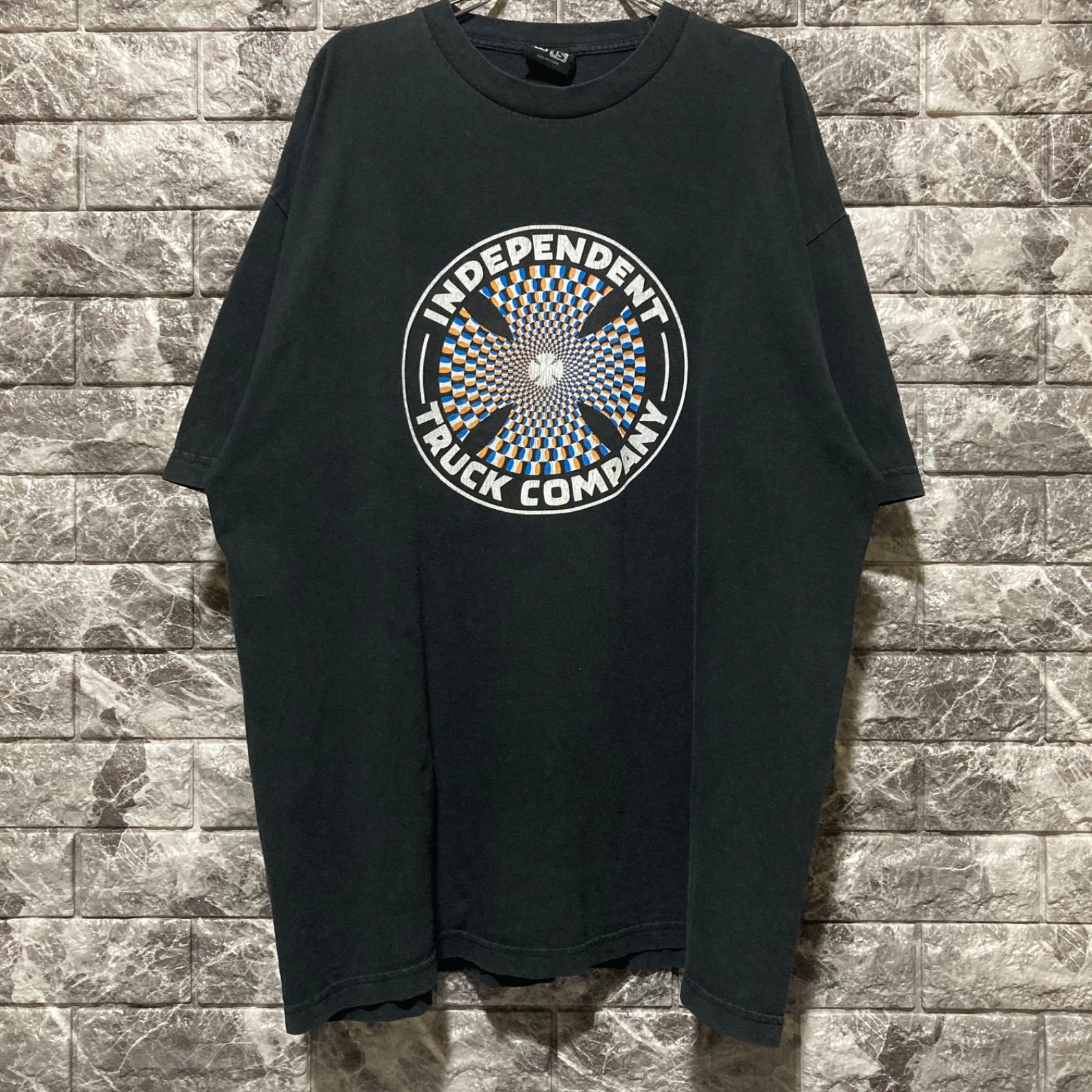 INDEPENDENT Tシャツ XL インディペンデント アイアンクロス スケーター BLACK 黒 フェード