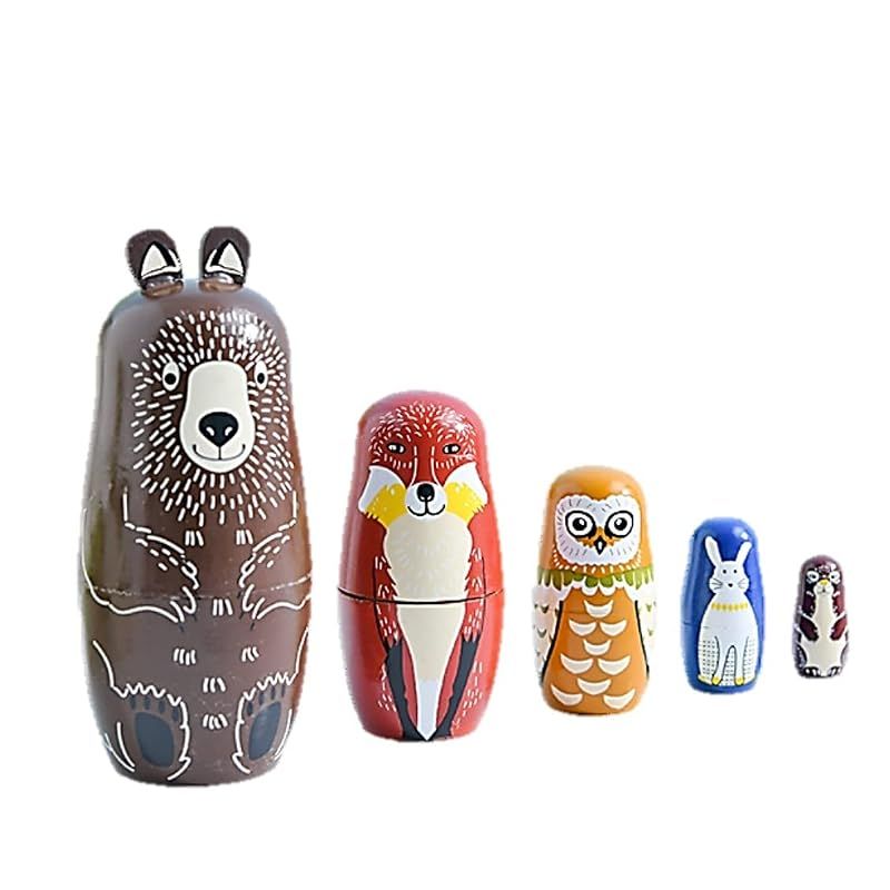 【新品】 ST TS マトリョーシカ マトリョーシカ人形 手作り 北欧風 動物 伝統 木製 可愛い 装飾 雑貨 インテリア 6歳以上