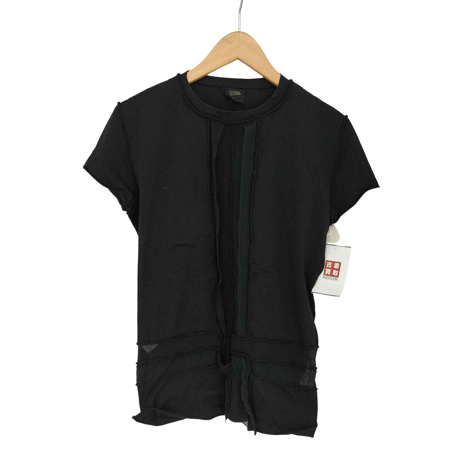 ジャンポールゴルチエオム Jean Paul GAULTIER HOMME フロントパワーネット切替 クロスデザイン 半袖Tシャツ メンズ 48