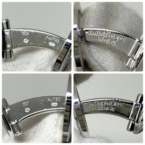 PATEK　PHILIPPE　パテックフィリップ　カラトラバ　カフリンクス　205.9089G-001　750WG　ブランドジュエリー　アクセサリー　カフスボタン　Au750　K18WG　ホワイトゴールド　18金　十字　クロス　ギョーシェ　ギヨシェ【中古】【84698】 PATEK PHILIPPE パテックフィリップ カラトラバ カフリンクス 205.9089