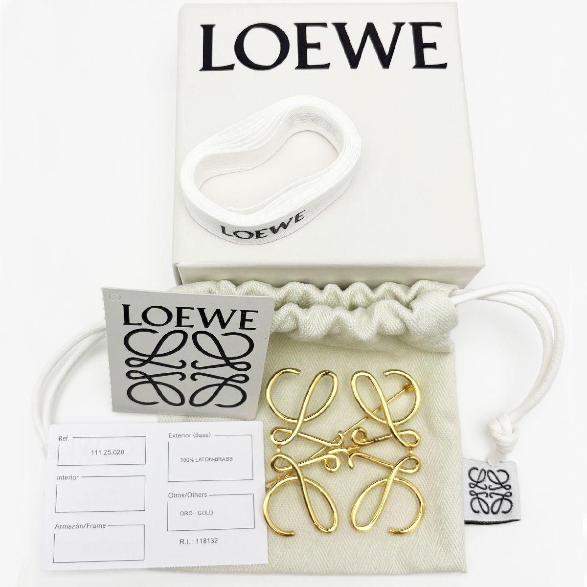 中古】 ロエベ LOEWE ブローチ アナグラム ゴールド レディース 111.25