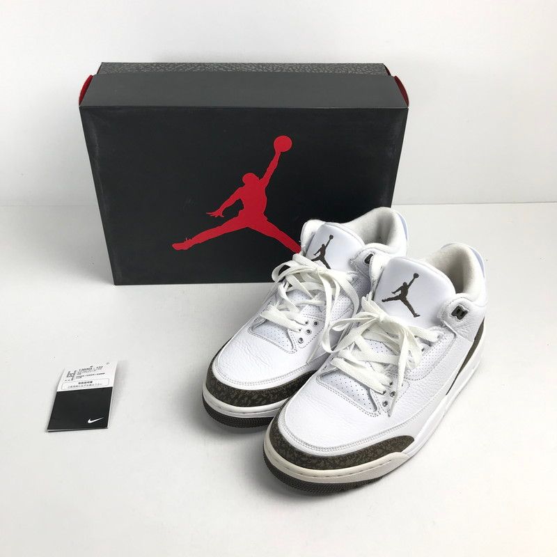 【中古品】 NIKE ナイキ AIR JORDAN 3 RETRO エアジョーダン3 レトロ 136064-122 DARK MOCHA-CHROME カラー WHITE SIZE:27.5cm スニーカー 靴 【160-260618-ky-14-fuzh】