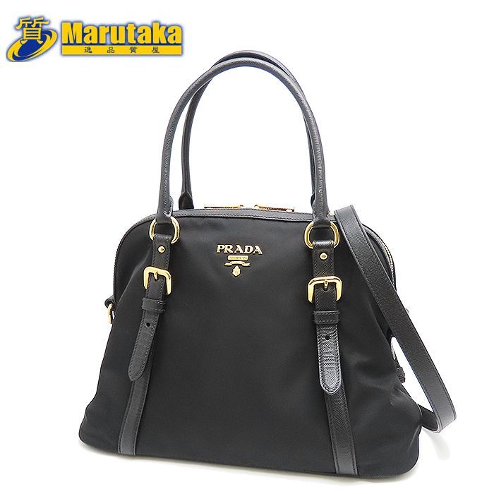 PRADA 2WAY バッグ 1BB013 プラダ テスート ナイロン サフィアーノ ブラック ショルダー ハンド 逸品質屋 丸高 尼崎市 レディース Shoulder Bag Hand Black Marutaka USED 兵庫県 送料無料 中古