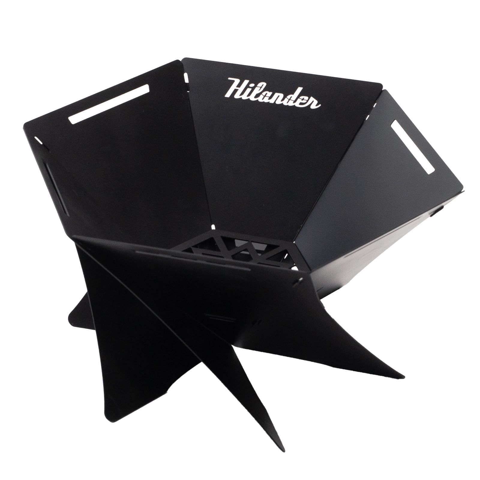 Hilander(ハイランダー) 焚き火台 六花(りっか)Black Edition 焚火 BBQ 七輪 おしゃれ コンパクト ソロキャンプ デュオキャンプ ファミリーキャンプ ステンレス ブラック送料無料 6e64b02e