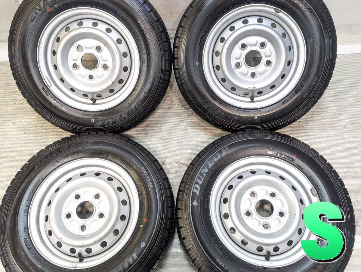 165R13 8PR ダンロップ エナセーブ VAN01 ダイハツ純正 13x5.0 114.3-5穴 中古タイヤ サマータイヤ ホイールセット 4本セット s13260524011
