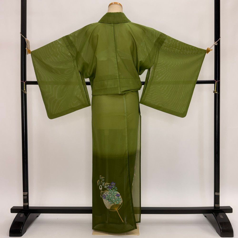 訪問着 付け下げ 絽 夏用 夏 洗える着物 礼装 ポリエステル 裄66.3cm M
