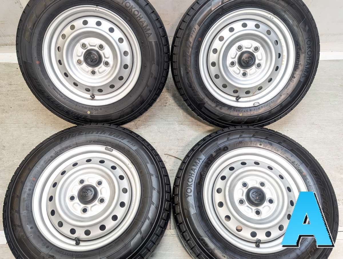 165/80R14 97/95N LT ヨコハマ ブルーアース バン RY55 トヨタ純正 14x5.0 114.3-5穴 中古タイヤ サマータイヤ ホイールセット 4本セット s14260524002