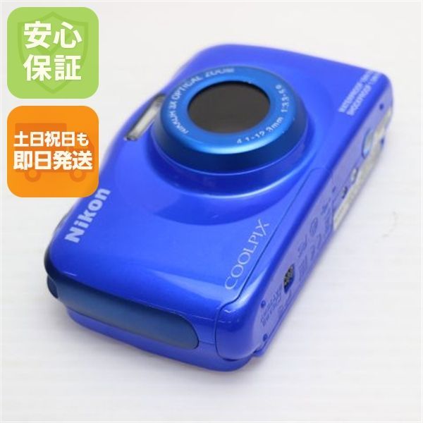 美品 COOLPIX S33 ブルー 即日発送 コンデジ Nikon 本体 土日祝発送OK 07000