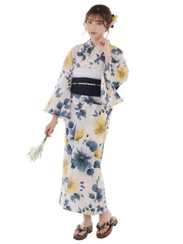 [NISHIORI] 浴衣 セット レディース 二部式 選べる浴衣 しわ兵児帯 2点セット 大人かわいい 上品 花柄 夏祭り 花火大会ry