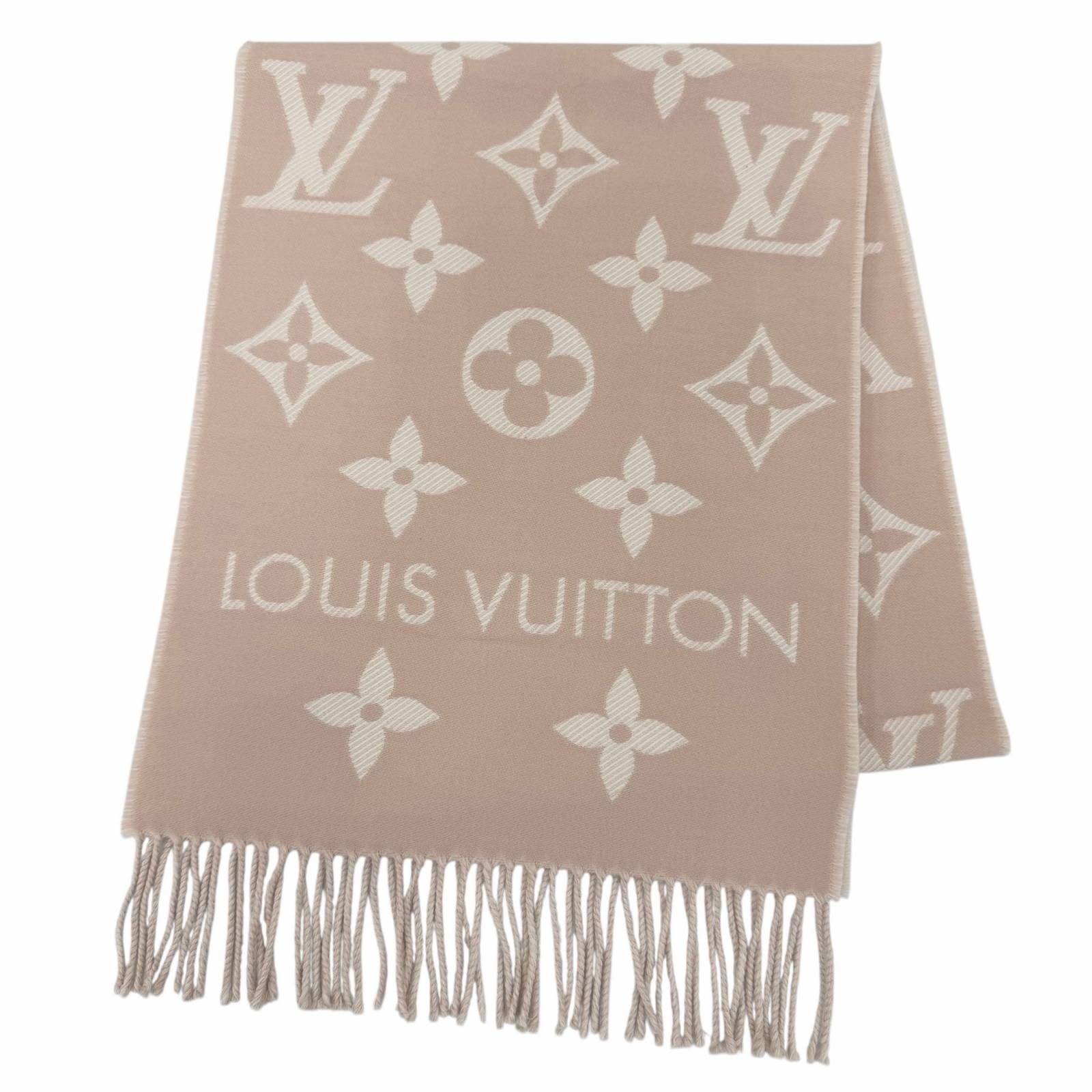 極美品☆LOUIS VUITTON ルイヴィトン 2025年製 M77854 マフラー・LV エセンシャル ウール100% ベージュローズ 170×34cm 伊製 正規品