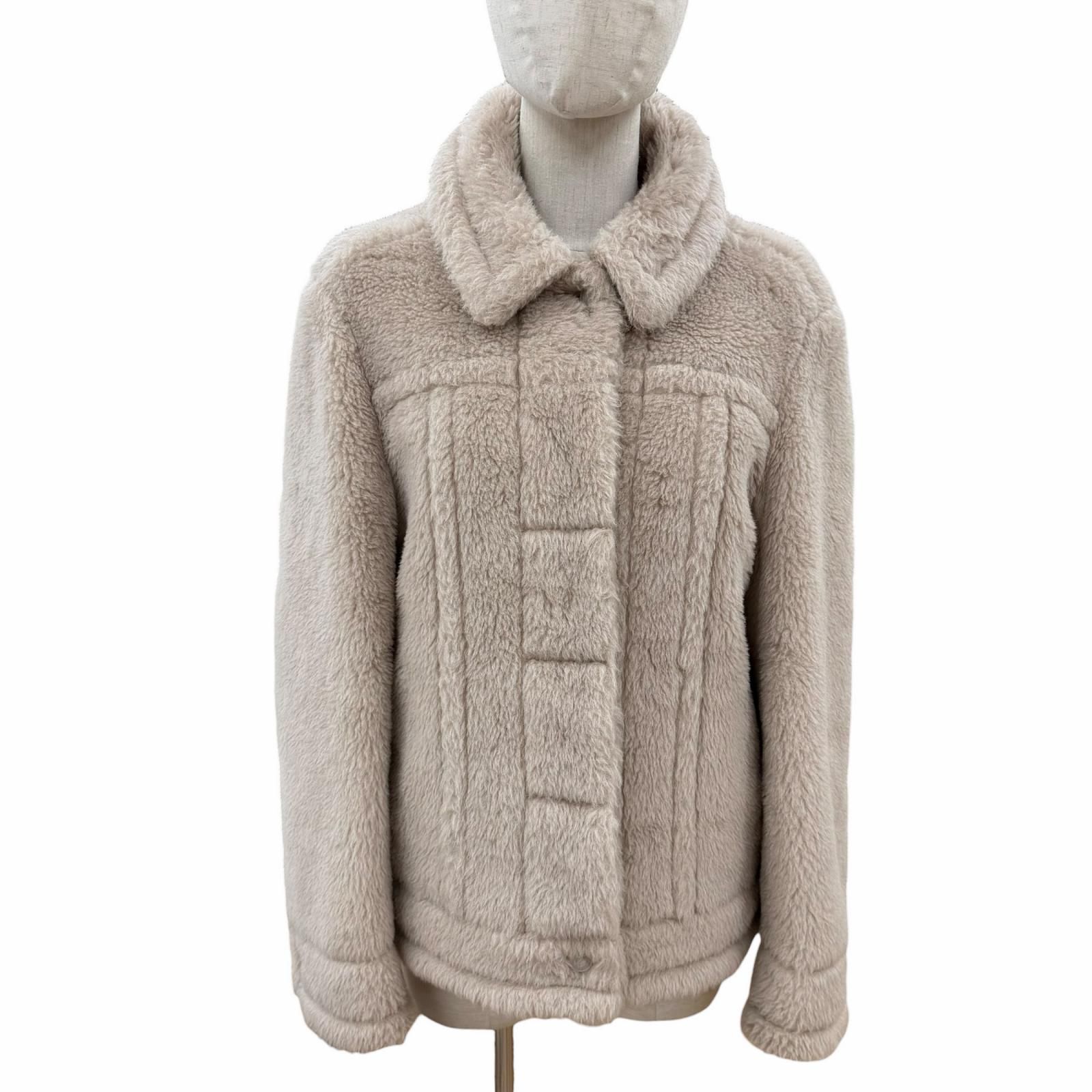 極美品◇Max Mara マックスマーラ 2023年製 23108601396 テディベア アルパカ ウール ボアジャケット ベージュ 36 イタリア製 正規品