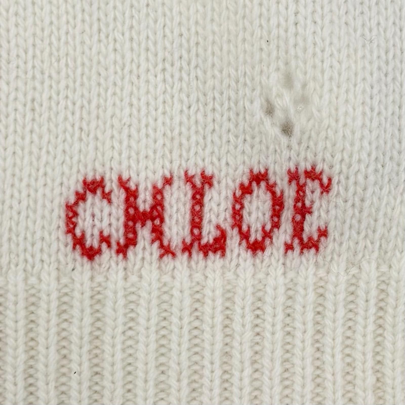 Chloe クロエ 極美品 カシミヤ混 ロゴニットブルゾン M 極美品◇Chloe クロエ 25AW CH25WMP08590107 ウール カシミヤ Jacquard