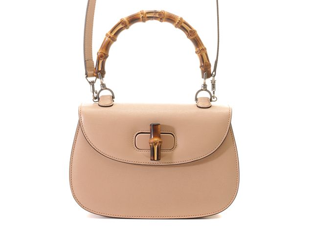GUCCI グッチ バッグ バンブー クラシック 2wayバッグ ベージュ カーフ ﾊﾞｯｸﾞ 409398 ハンドバッグ レザー ピンク レディース【中古】【437】