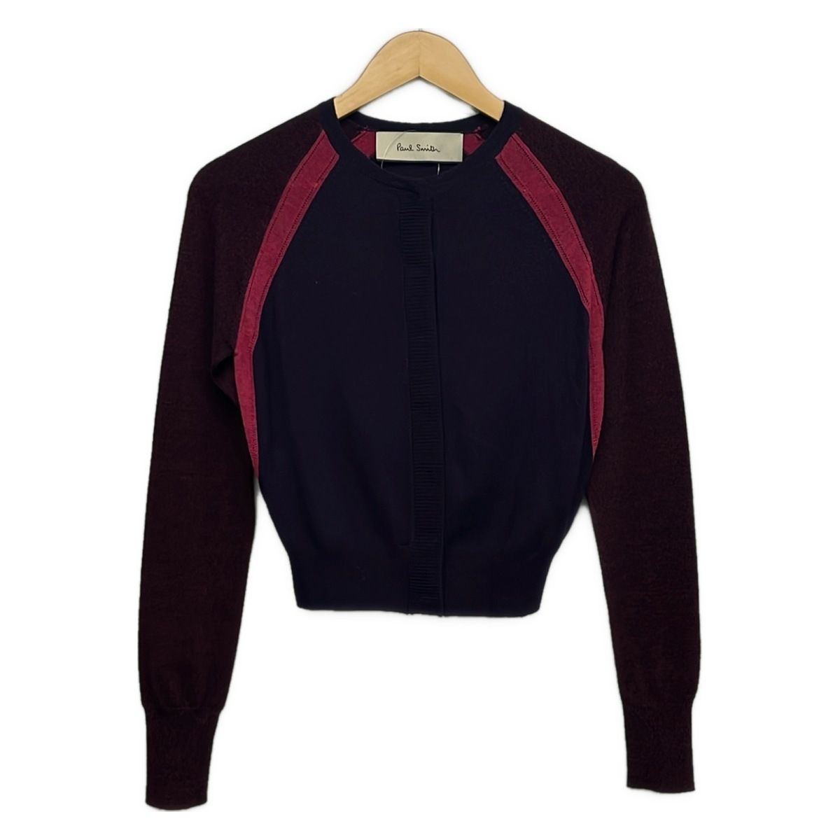 PaulSmith(ポールスミス) カーディガン サイズM レディース美品 - パープル×ダークブラウン×ピンク 長袖