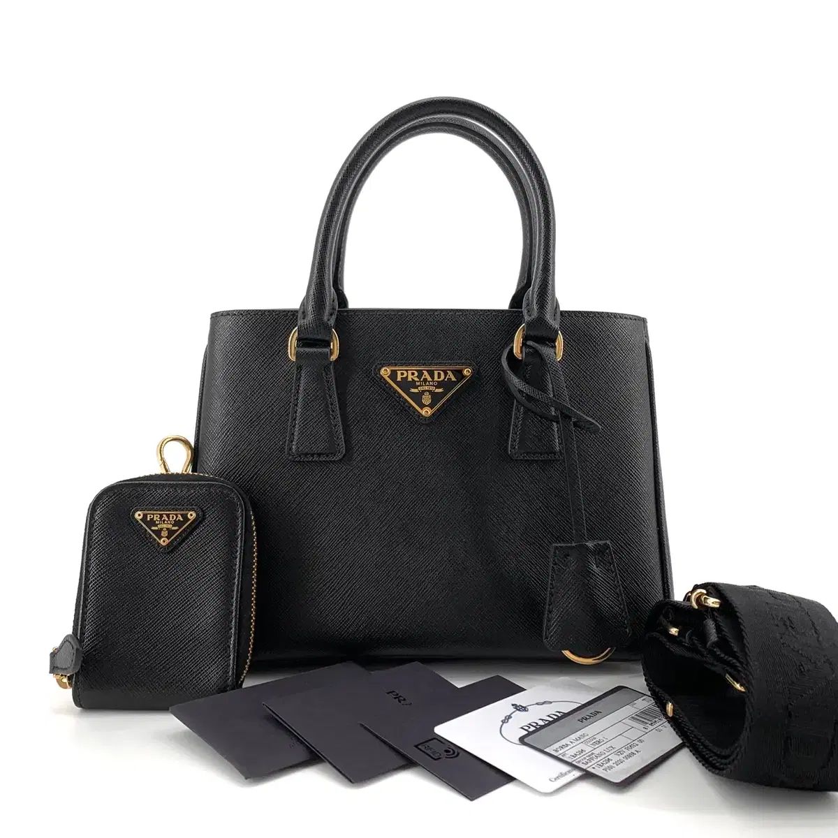 百貨店購入 PRADA サフィアーノ ギャレリア ミニ ショルダーバッグ 1BA296