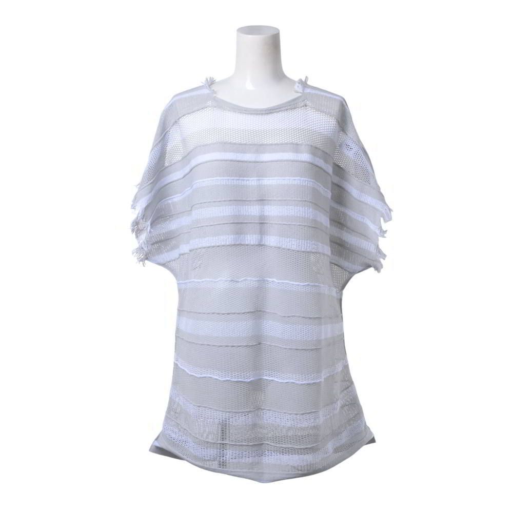 ISSEY MIYAKE IM21KK724 ボーダー メッシュ トップス