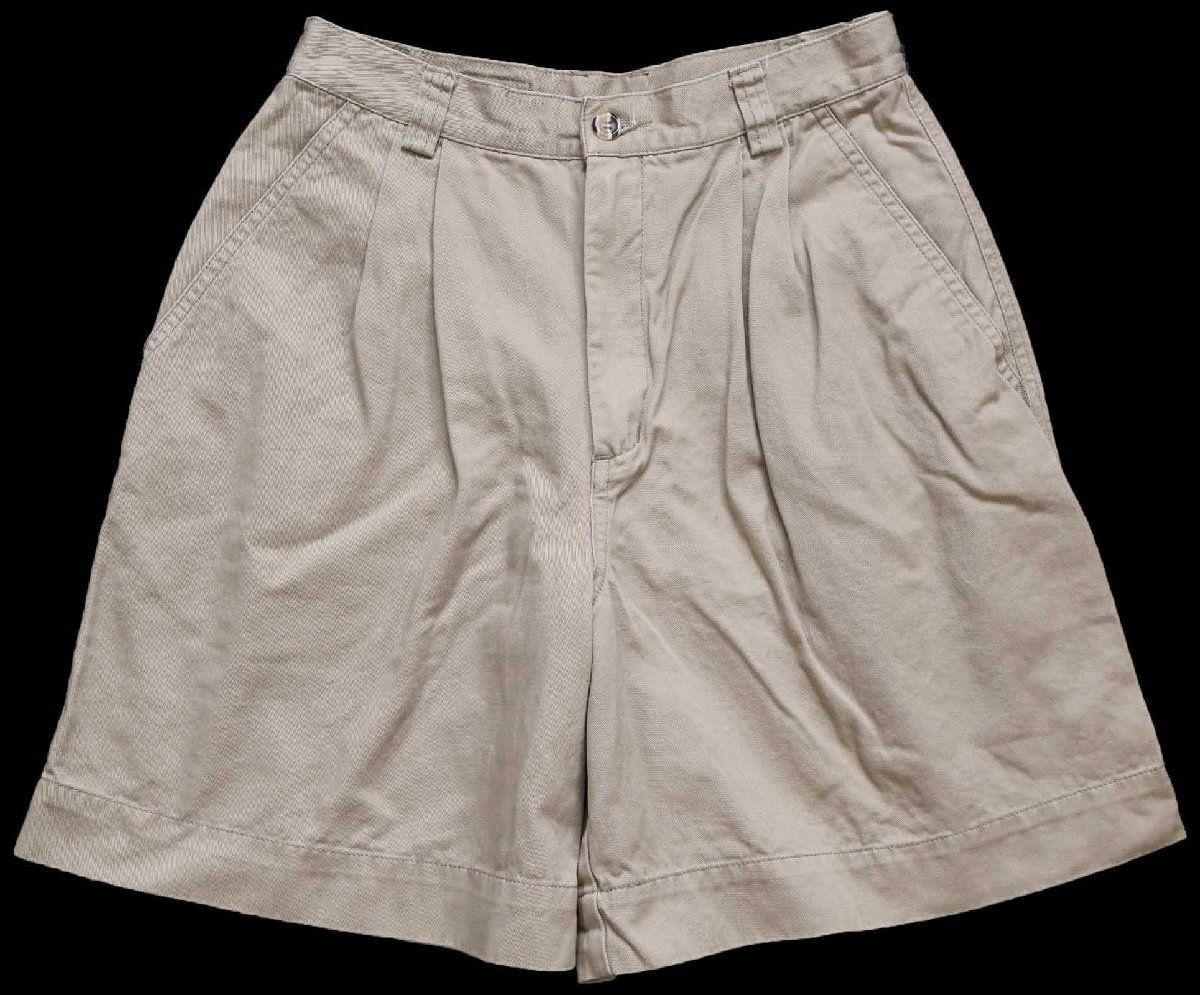 90s patagoniaパタゴニア ツータック コットン ショートパンツ ベージュ 8★ショーツ ハーフ ビンテージ アウトドア チノ Rマーク