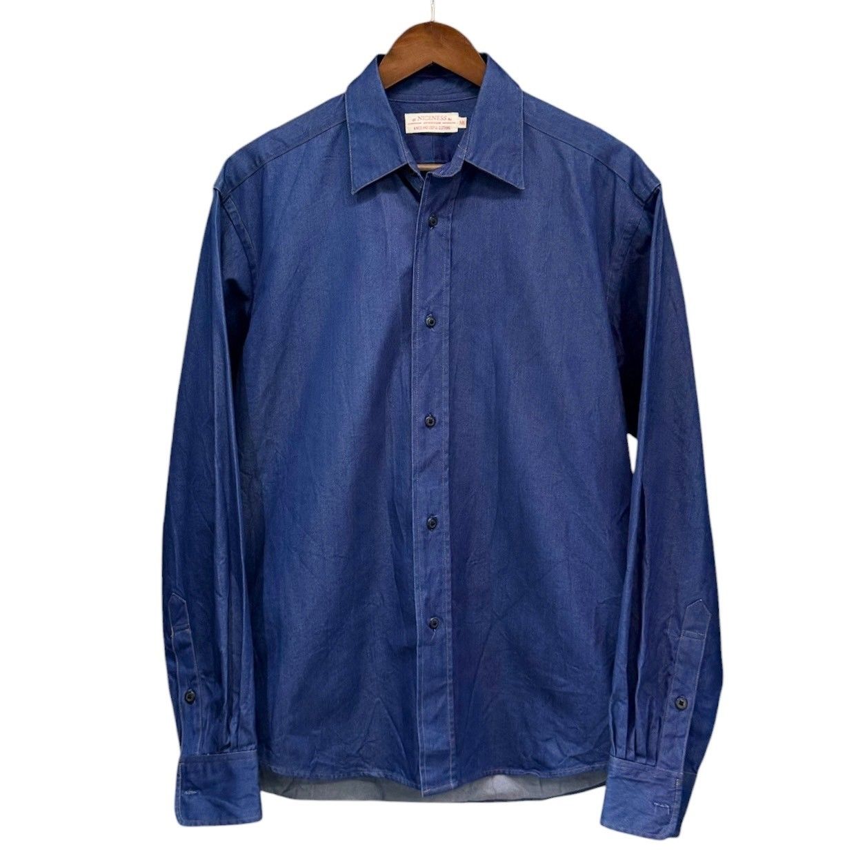 NICENESS ナイスネス 18SS ERIC シルク混デニムシャツ M インディゴ