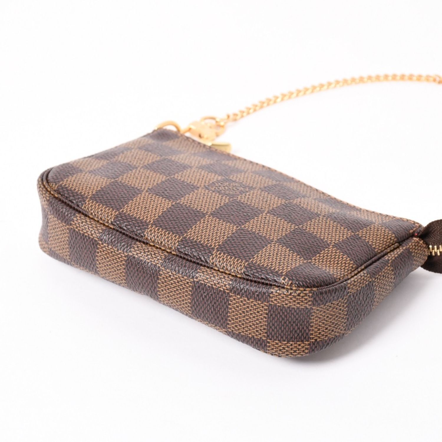 ルイヴィトン LOUIS VUITTON ポーチ ダミエ ミニポシェットアクセソワール アクセサリーポーチ N58009 ブラウン 極美品 LOUIS VUITTON ルイヴィトン ダミエ ミニ ポシェット アクセ