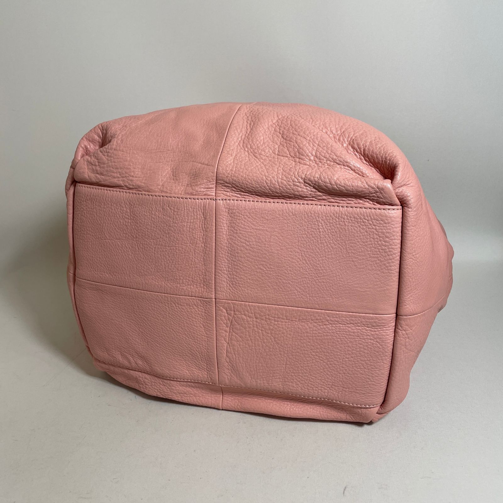 ハマノ　HAMANO レザーハンドバッグ　本革　レザーバッグ　旧ロゴ　ピンク 2606-13｜美品｜ハマノ トートバッグ レザー ピンク - メルカリ