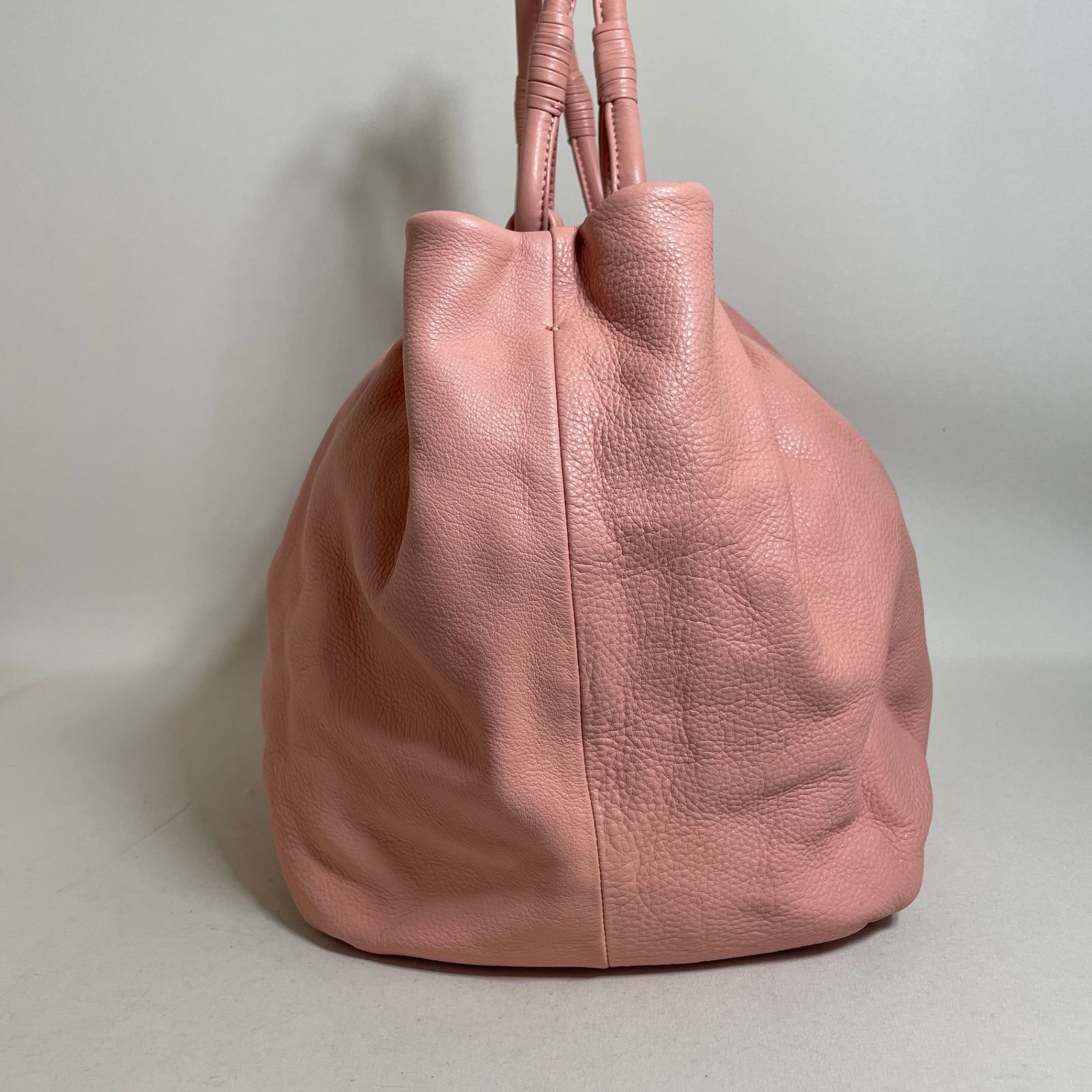 2606-13｜美品｜ハマノ トートバッグ レザー ピンク - メルカリ