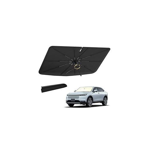 CARTIST ホンダ ヴェゼル RV系 サンシェード 傘型 サンセット VEZEL フロント 傘式 折り畳み式 パラソル 日除け 遮光 日差し 遮熱コーティング素材 ベージュ高級仕様 360度回転 2021- ゴムマット付属 内装傷防止 曲がる傘柄 10as