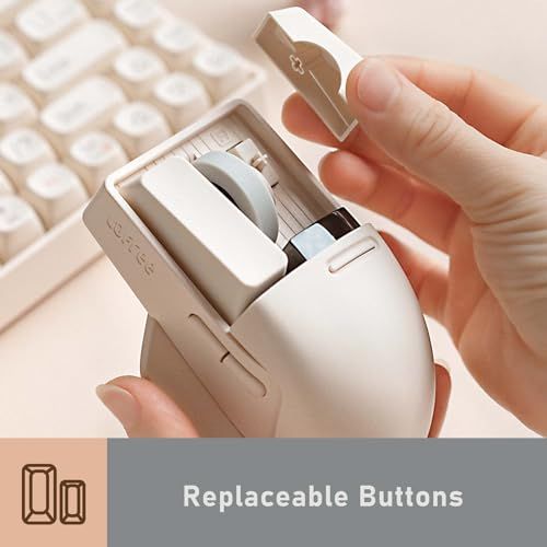 LOFREE Touch PBT ワイヤレスマウス（ブロックレトロ・ライトグレー）充電式/USBレシーバー・Bluetooth・有線3モード/4000DPI・OLED搭載/ガラス面対応 Mac/Windows PC/ノートブック対応 技適認証 ac8f6765
