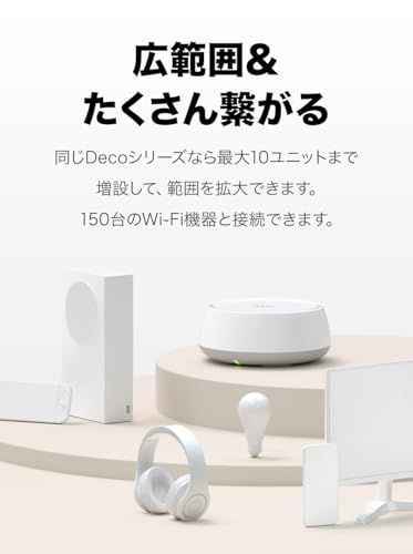 TP-Link WiFi7 ルーター メッシュwi-fi 無線lanルーター メッシュWi-Fiシステム BE3600規格 2882Mbps(5GHz) + 688Mbps(2.4GHz) MLO Deco BE22 1-pack/ 771a355c