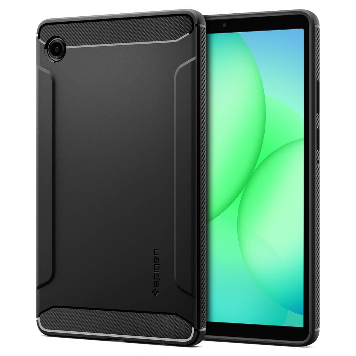 Spigen Galaxy Tab A11 ケース 衝撃吸収 耐衝撃 保護カバー エア・クッション 米軍MIL規格 スタンド 落下防止 ラギッド・アーマー ACS10462 (ブラック)/ 3d5992d6