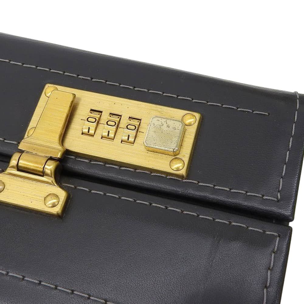 超美品 マルエム MARUEMU タウンメッセージ レザー アタッシュ ケース ビジネス バッグ トランク 牛革 黒 ブラック