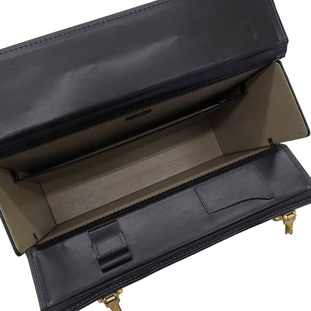 超美品 マルエム MARUEMU タウンメッセージ レザー アタッシュ ケース ビジネス バッグ トランク 牛革 黒 ブラック