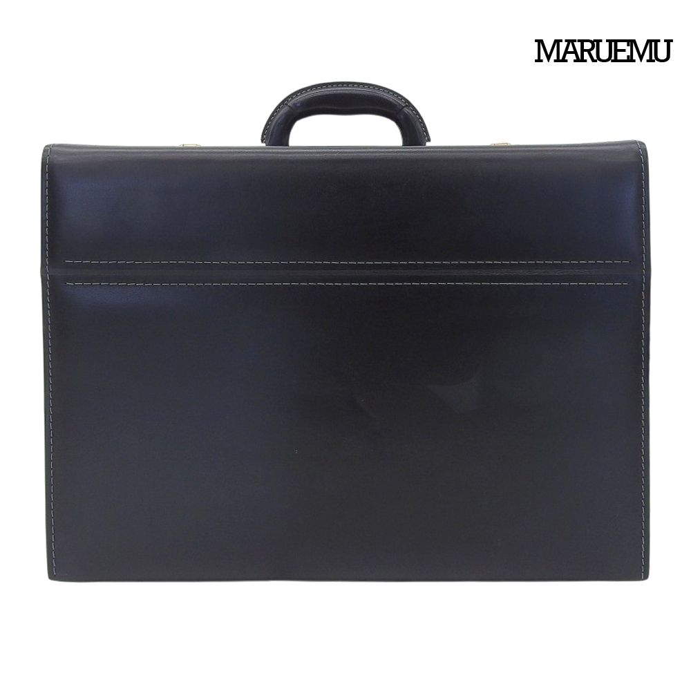 超美品 マルエム MARUEMU タウンメッセージ レザー アタッシュ ケース ビジネス バッグ トランク 牛革 黒 ブラック