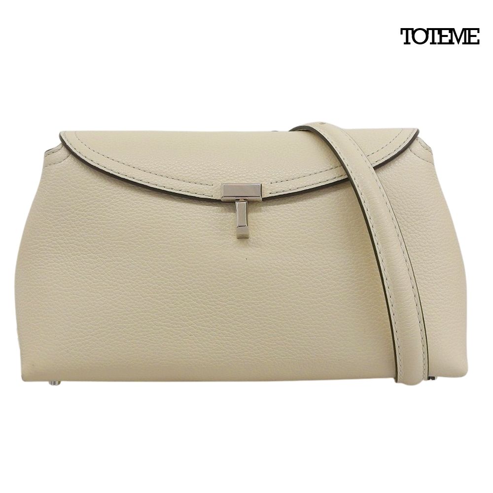 超美品 トーテム TOTEME T-Lock グレインレザー 2way ショルダー クラッチバッグ ミルク ホワイト 定価160000円