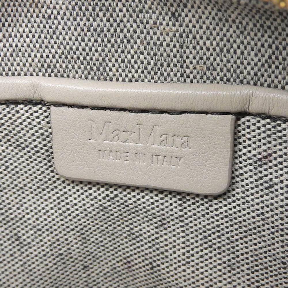超美品 マックスマーラ MAX MARA Elsa エルサ Mロゴ クロスボディ ショルダー バッグ グレージュ レディース
