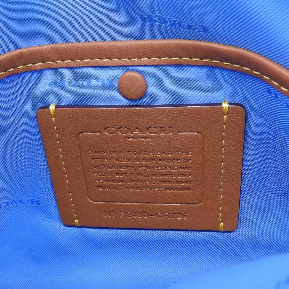 超美品 コーチ COACH 2024年 CR726 チャーター フラップ クロスボディ 24 グラブタン レザー 2way ショルダー バッグ ブルー
