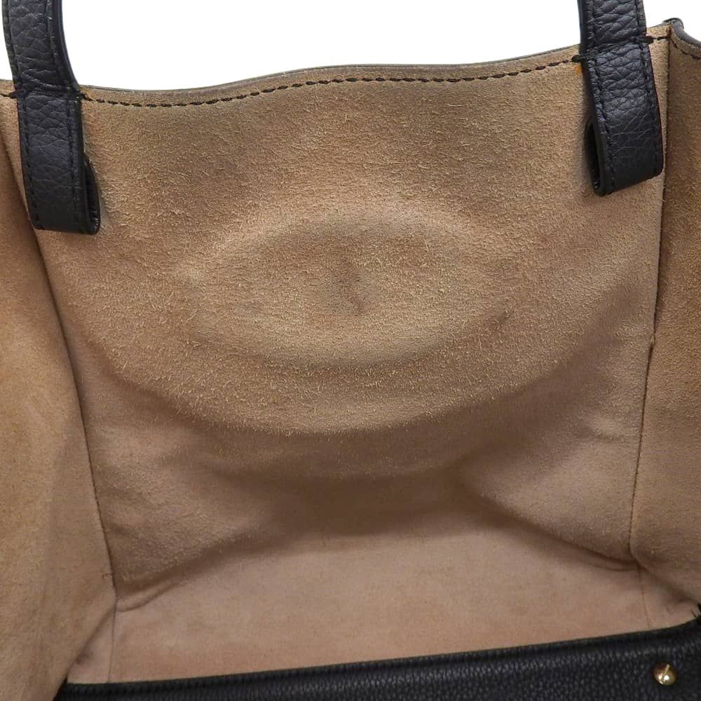 良品 トッズ TOD’S Tリング 2WAY レザー ショルダー トート バッグ 黒 ブラック レディース