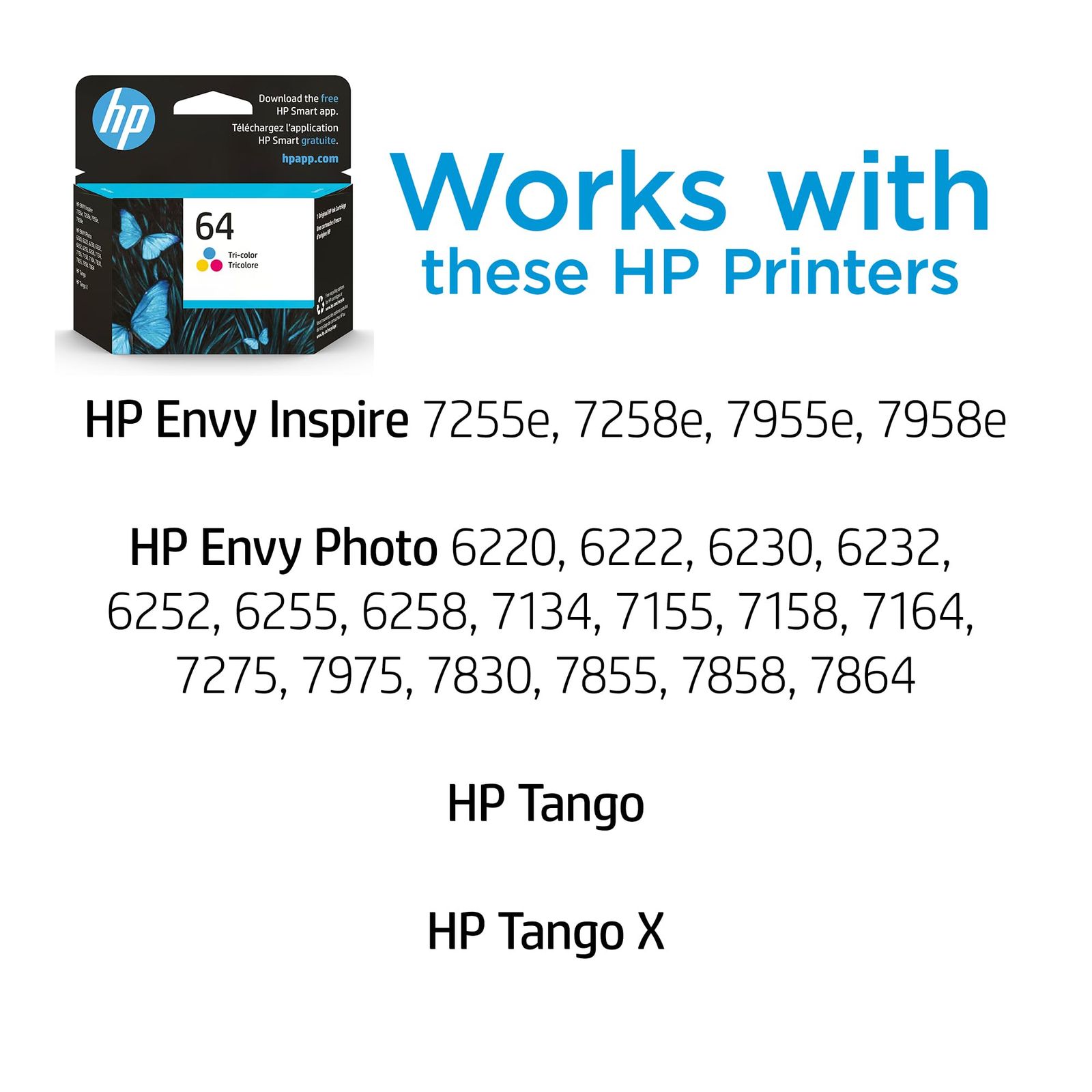 HP (ヒューレット・パッカード) 64 インクカートリッジ | 3色 | N9J89AN [情報は入手できません。]
