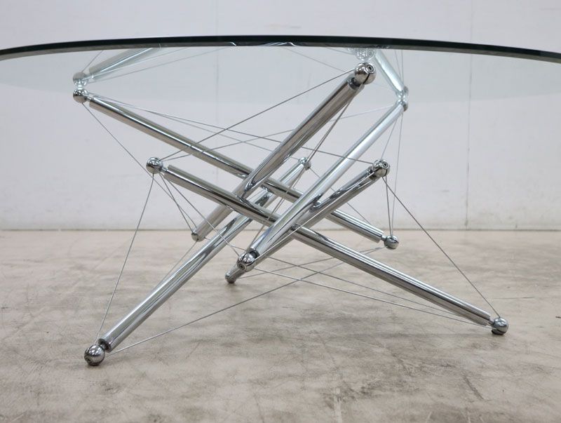 Cassina カッシーナ 713 ローテーブル ガラス Φ100 センターテーブル