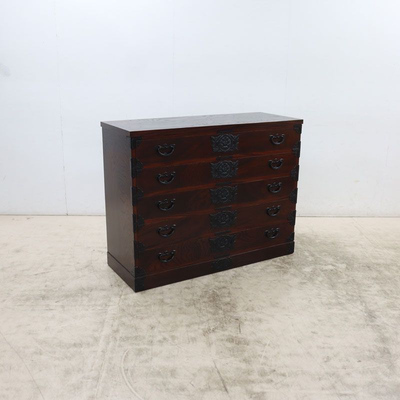 展示美品 岩谷堂箪笥 伝統民芸 伝統工芸 四尺五段 中型タンス/和箪笥